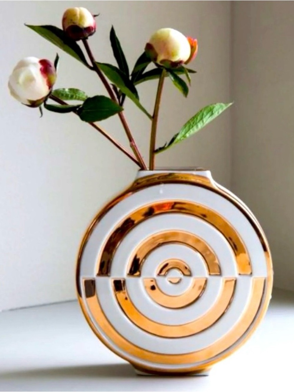 Jonathan Adler White & Gold Vase